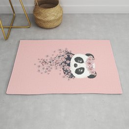 Panda face and Sakura Rug