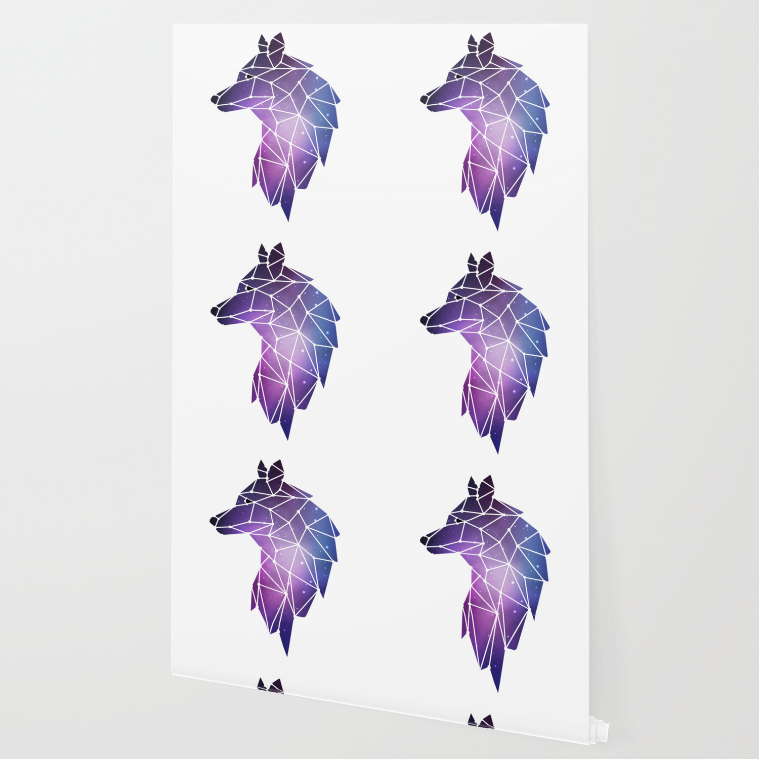 Geometric Wolf Low Poly Galaxy Wolf Pack Wallpaper By Anziehend Society6