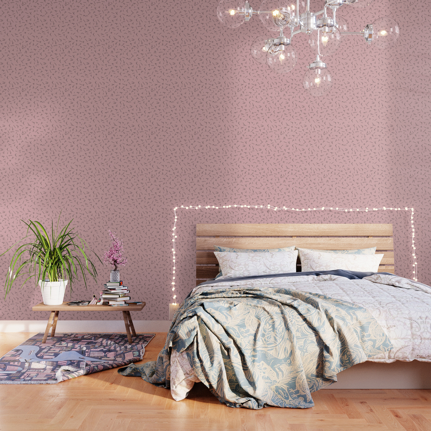 Abstract Criss Cross Stripes Irregular Minimal Lines Pink
