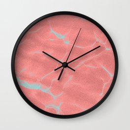Crystalline Sea - Coral Pink Wall Clock