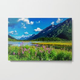 God's Country - Summer in Alaska Metal Print | Landscape, Wildflowers, Sterling Highway, Fireweed, Travel Photography, Cooper Landing, Nature, Lake, Ternlake, Alaskan 