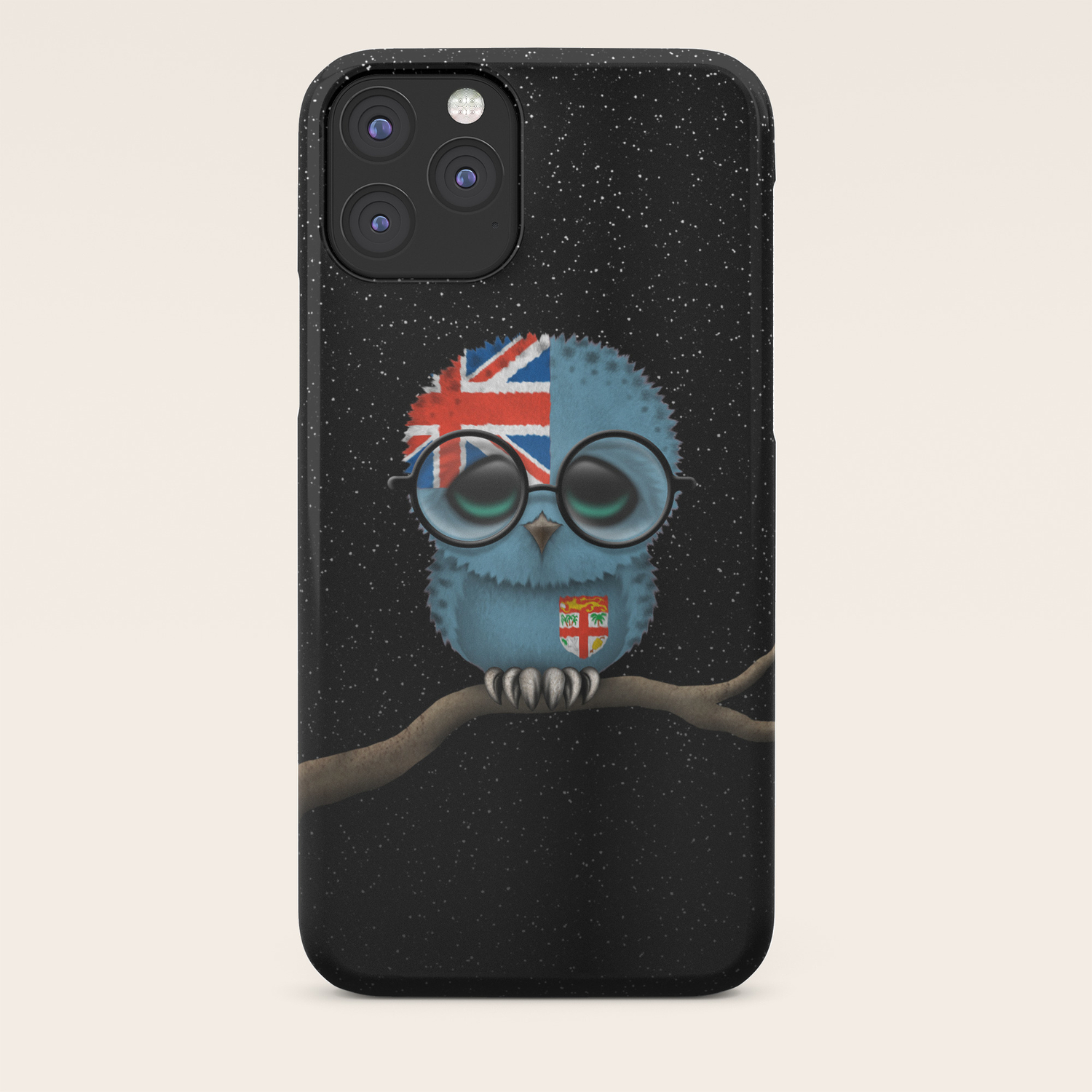 Baby Owl With Glasses And Fiji Flag Iphone Case By Jeffbartels Society6 Design your everyday with removable fiji flag wallpaper you'll love. society6