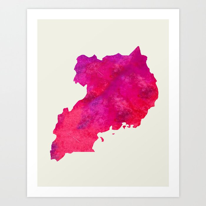 Personalized Art Print Uganda Map Art Print Original Custom Map Art Print Available In Multiple Size Art Print By Milos955 Society6