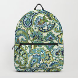 Blue and Green Paisley Backpack