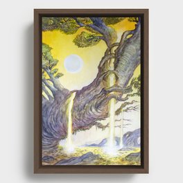 The Wondrous Auric Falls Framed Canvas