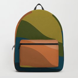 Abstract wavy earth tone colors cool pattern Backpack