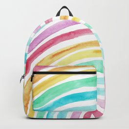 Pastel Watercolour Rainbow art Backpack