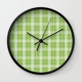Spring 2017 Designer Colors Greenery Tartan Plaid Wall Clock