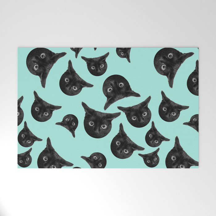 Black Cat Pattern Welcome Mat By Sensualpatterns Society6