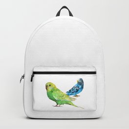 Geometric green and blue parakeets Backpack