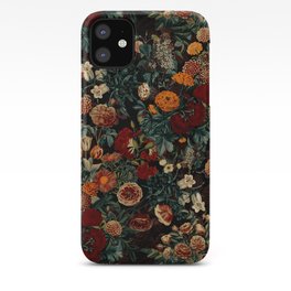 EXOTIC GARDEN - NIGHT XXI iPhone Case | Black, Curated, Painting, Rosegarden, Nightforset, Flora, Nightgarden, Botanic, Homedecor, Leaves 