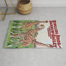 1930's Ringling Brothers & Barnum and Bailey Circus 'Giraffe' Poster Rug