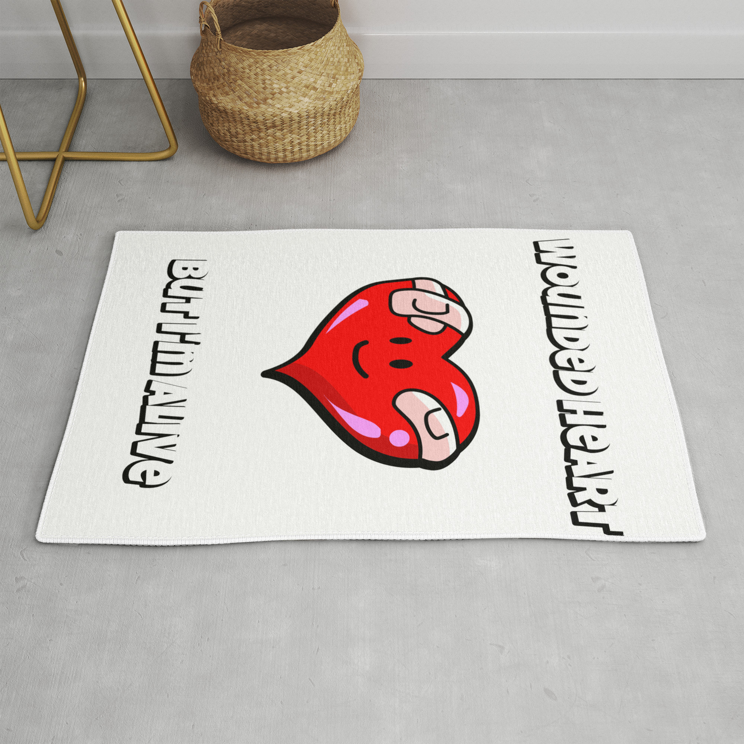 Meme Wounded Heart But I M Alive Valentine S Day Rug By Elkingrueso Society6