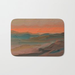 Southwestern Sunset Badematte | Acrylic, Southwesternsunset, Orange, Southwestern, Sunset, Rugged, Painting, Desert, Digital, Rock 