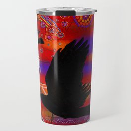 Sunset on Lake Wendouree - Australian Aboriginal Art Theme Travel Mug