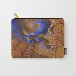 Electric Blue Traditional Skull Carry-All Pouch