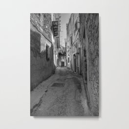 Caltabellotta Sicily Metal Print | Photo, Black And White, Italy, Architecture, Sicilian, Caltabellotta, Abandoned, Nobody, Alleyway, Village 