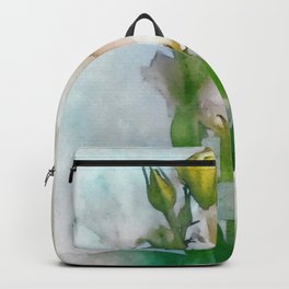 Pale roses. Still life. Digital watercolor painting Backpack