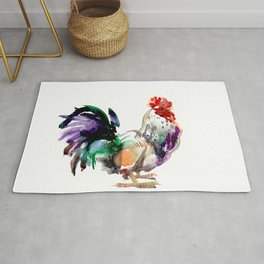 Rooster, rooster art, design artwork watercolor illustration farm rooster kitchen Rug | Realism, Roosterprint, Countrystyle, Colorfulrooster, Cockart, Roosterdesign, Roosterlover, Frenchcountry, Digital, Watercolor 