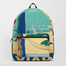 Viareggio Travel Poster    Backpack | Sea, City, Pop Art, Oil, Beach, Humanis, Digital, Graphite, Pattern, Vintage 