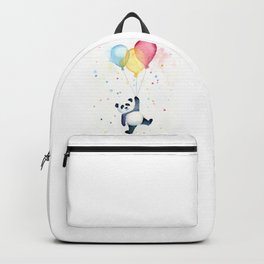 Birthday Panda Balloons Cute Animal Watercolor Backpack