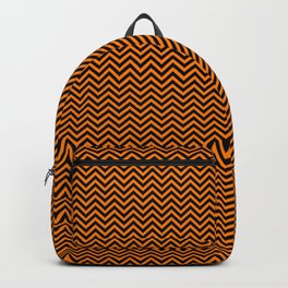 Chevrons #7 Orange and Black Backpack