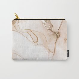 Abstract Ink Art with Gold Detail and Neutral Brown Tones Carry-All Pouch