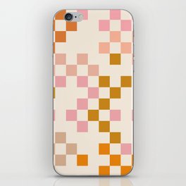Boho Pink and Orange Checkerboard iPhone Skin | Graphicdesign, Pattern, Check, Geometric, Checkerboard, Orange, Checkered, Shapes, Trendy, Aesthetic 