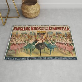 1896 Ringling Brothers Big Top Circus 'Dance of the Fairies' Vintage Poster Rug