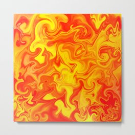 Liquid Hot Lava Marbleized Pattern  Metal Print