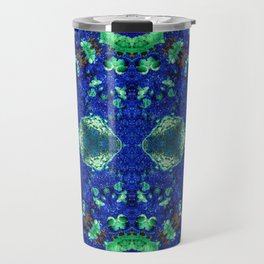 Malachite and Azurite with a geometric kaleidoscopic design Travel Mug