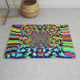 Pot leaves and pixel color drop Rug