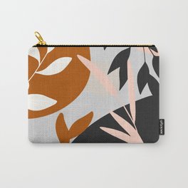  MID CENTURY  BLOCK COLORED LEAF WITH ABSTRACT BACKGROUND Carry-All Pouch
