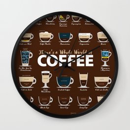 Theres A Whole World Of Coffee Wall Clock
