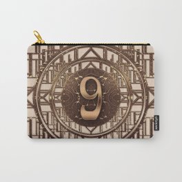 Art Deco Vintage Characters - Number Nine Gold 9 Carry-All Pouch