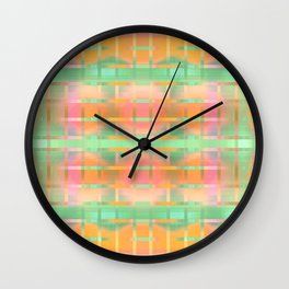 Peach Cobbler Plaid Wall Clock