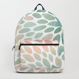 Floral Bloom, Abstract Watercolor, Coral, Peach, Green, Floral Prints Backpack