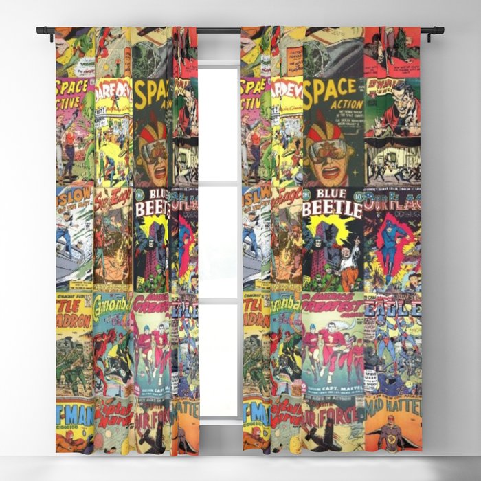 Comic Book Collage Ii Blackout Curtain, Comic Book Curtains