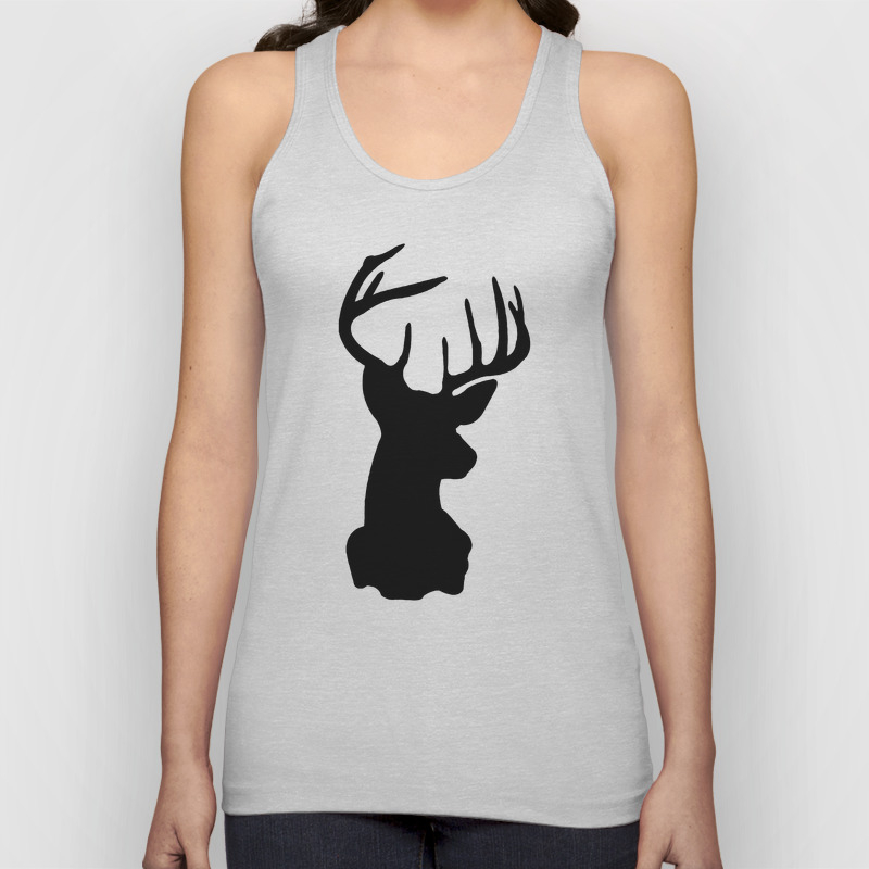 Black White Stag Head Unisex Tank Top By Minimallife Society6