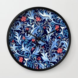 Hand Painted Organic Art Nouveau Vines Wall Clock