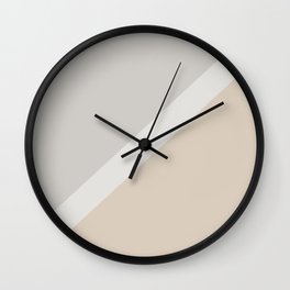 Light Beige White Gray Minimal Stripe Design 2021 Color of the Year Uptown Ecru & Swedish Grey Wall Clock | Neutral, Shape, Off White, 2021, Graphicdesign, Gray, Grey, Striped, Lined, White 