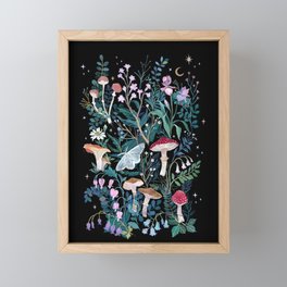 Night Mushrooms Framed Mini Art Print