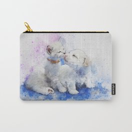 Cat Dog Cute Art Abstract Watercolor Vintage Carry-All Pouch