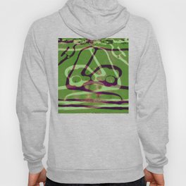 Symmetrical Frozen Puddle on the Dirt Road 2 in Green "Patterns of Nature" Hoody