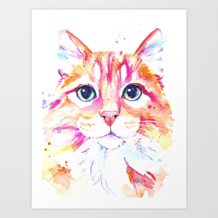 Ginger Cat Watercolor Painting Art Print By Evei Society6 The top countries of suppliers are china, taiwan, china, and vietnam, from which the percentage of. ginger cat watercolor painting art print by evei
