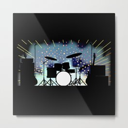 Bright Rock Band Stage Metal Print