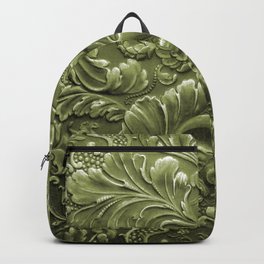 Celery Tooled Leather Backpack