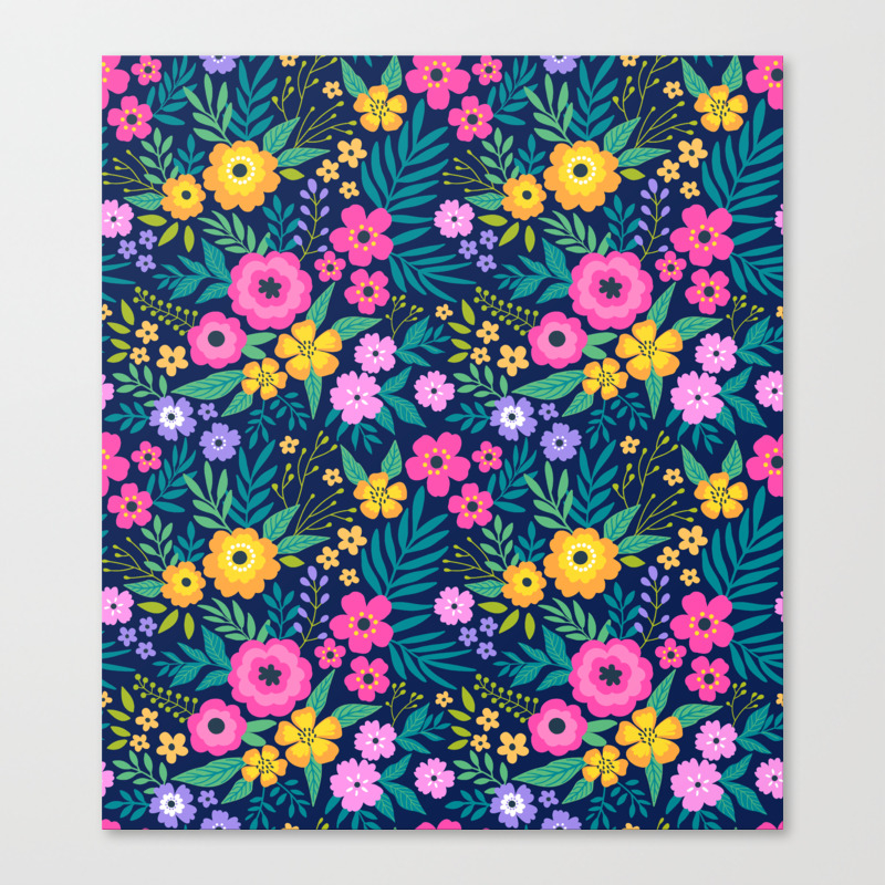 23 amazing floral pattern with bright colorful flowers dark blue background canvas print by ann and pen society6 23 amazing floral pattern with bright colorful flowers dark blue background canvas print by ann and pen