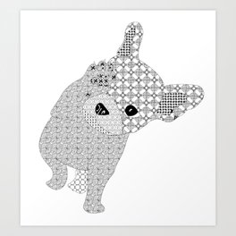 Pattern Bulldog Art Print