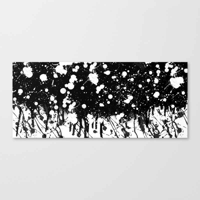 Black And White Splatter Paint Canvas Print By Trinitybennett Society6